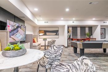 Resident lounge with billiards and media